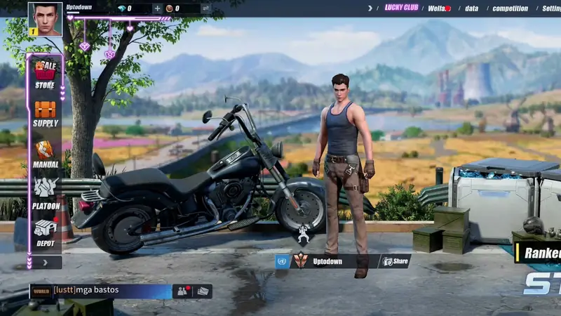 The ROS Legacy main lobby with ranked panel